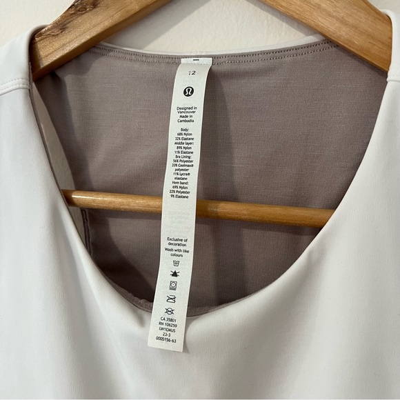 Lululemon Athletica White V-Waist Cropped Tennis Tank Top US12 - Picture 3 of 4